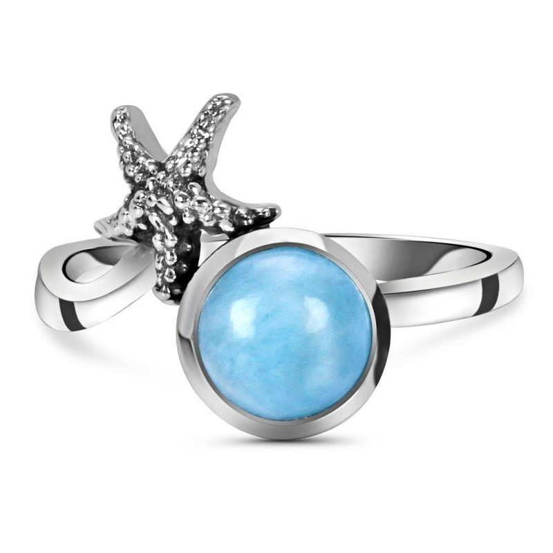 Larimar Star Fish Ring LAR-RUR-2.