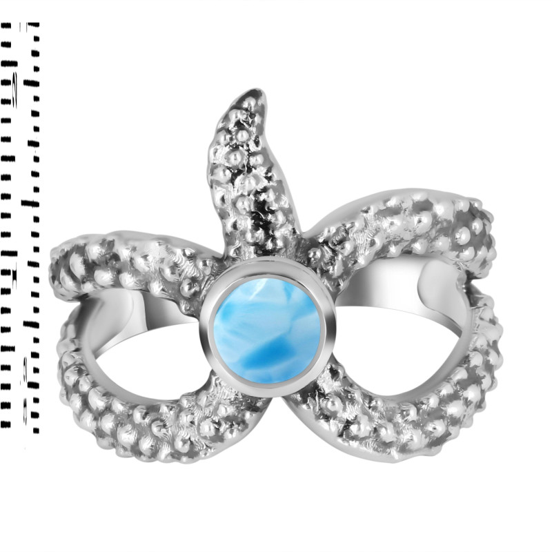 Larimar Star Fish Ring LAR-RUR-25.