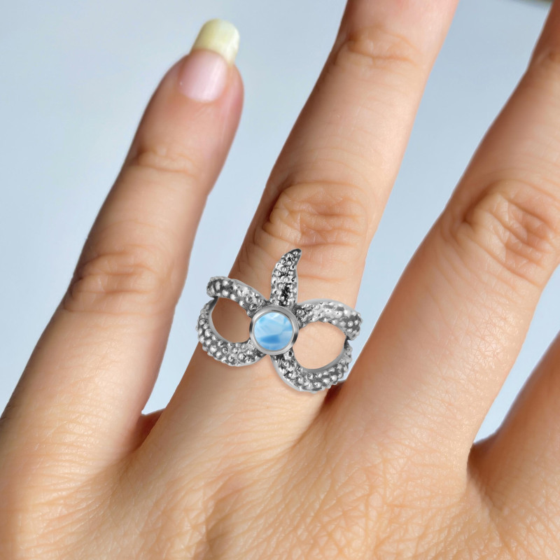 Larimar Star Fish Ring LAR-RUR-25.