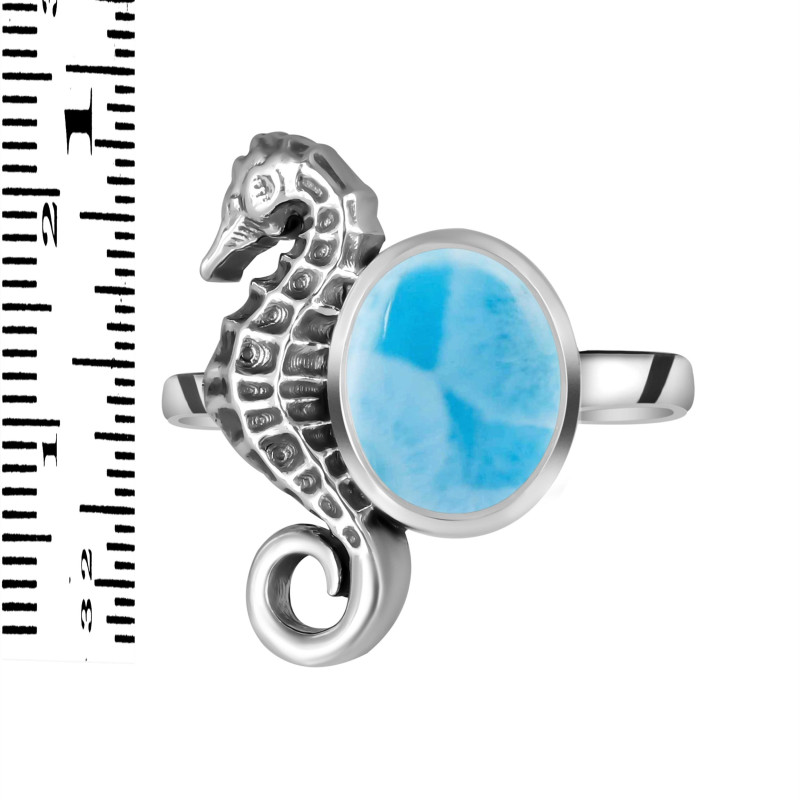 Larimar Sea Horse Ring LAR-RUR-40.