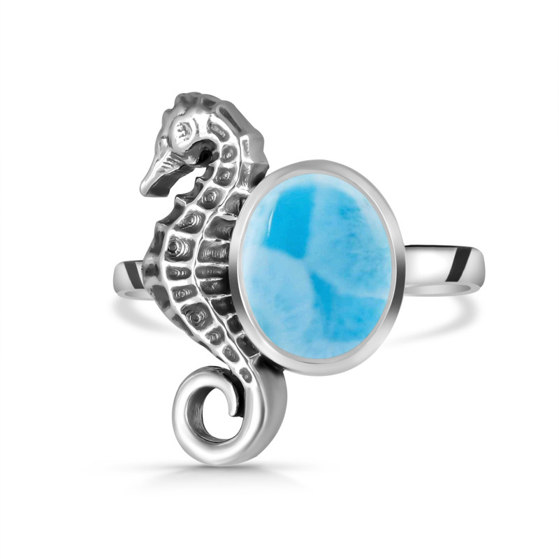Larimar Sea Horse Ring LAR-RUR-40.