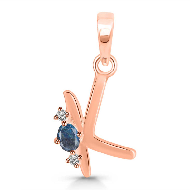 Labradorite & White Topaz Alphabet K Pendant LBD-RDA-11.