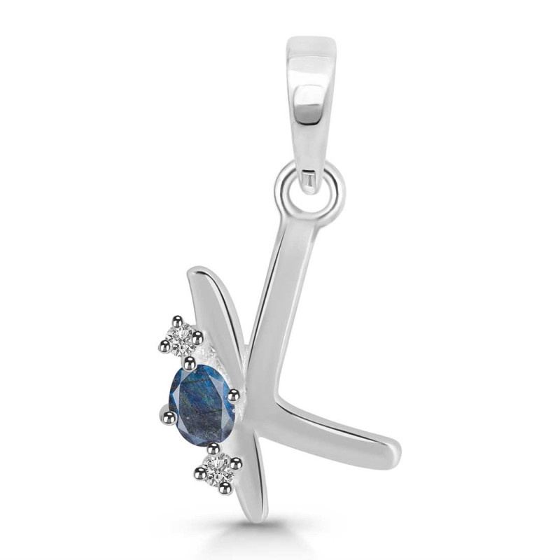 Labradorite & White Topaz Alphabet K Pendant LBD-RDA-11.