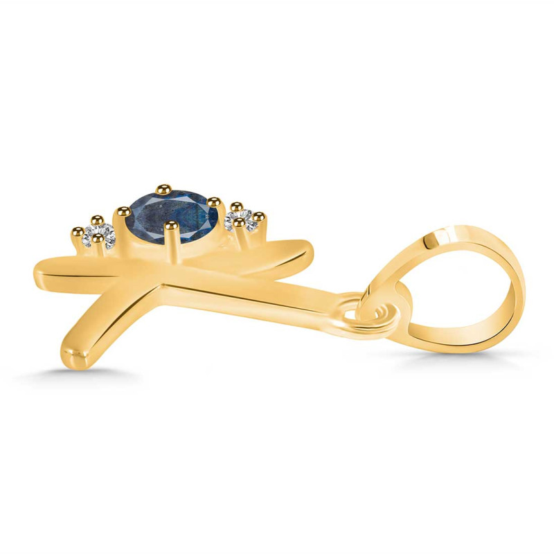 Labradorite & White Topaz Alphabet K Pendant LBD-RDA-11.
