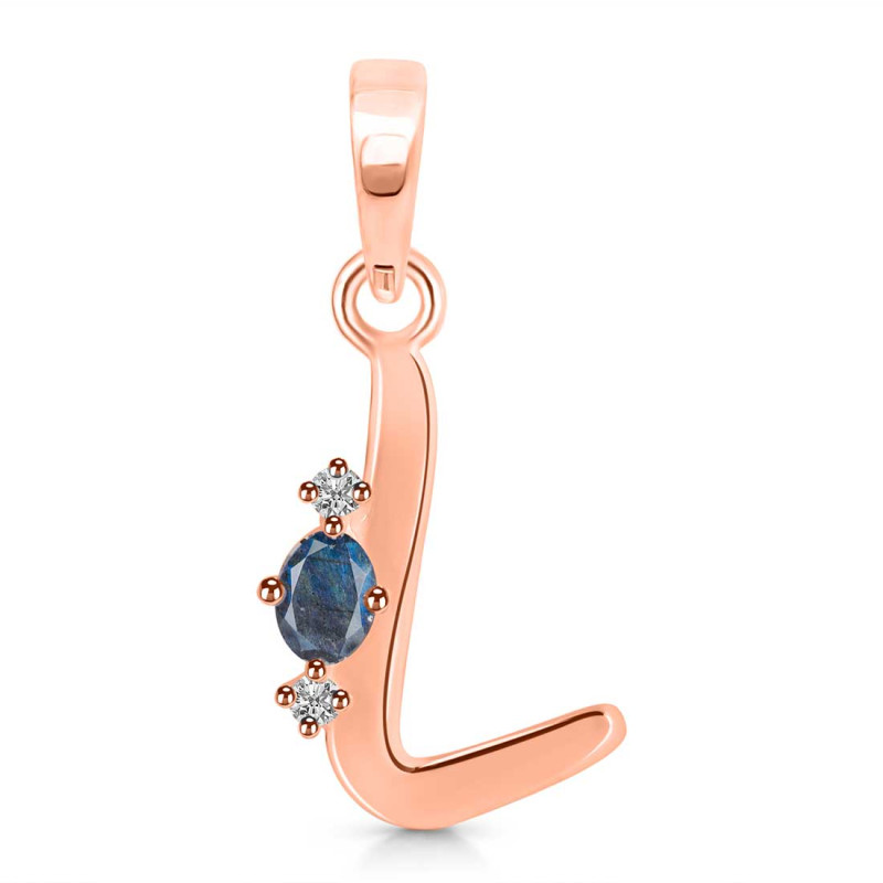Labradorite & White Topaz Alphabet L Pendant LBD-RDA-12.