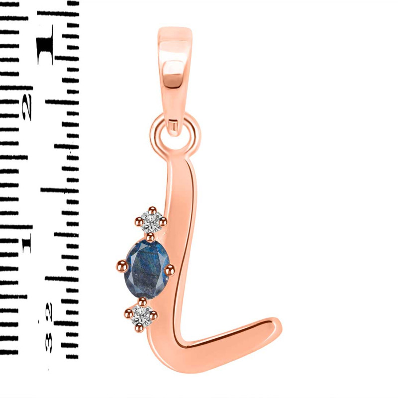 Labradorite & White Topaz Alphabet L Pendant LBD-RDA-12.