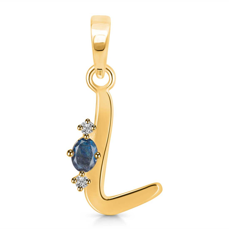 Labradorite & White Topaz Alphabet L Pendant LBD-RDA-12.