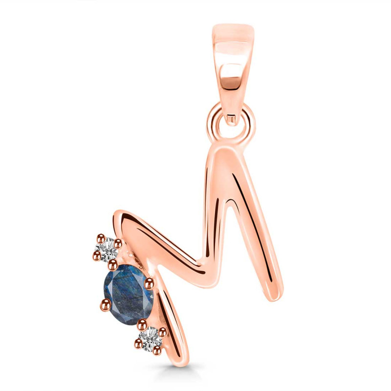 Labradorite & White Topaz Alphabet M Pendant LBD-RDA-13.