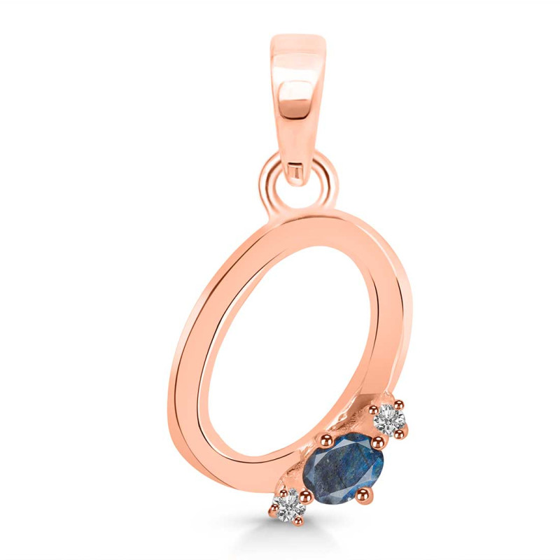 Labradorite & White Topaz Alphabet O Pendant LBD-RDA-15.