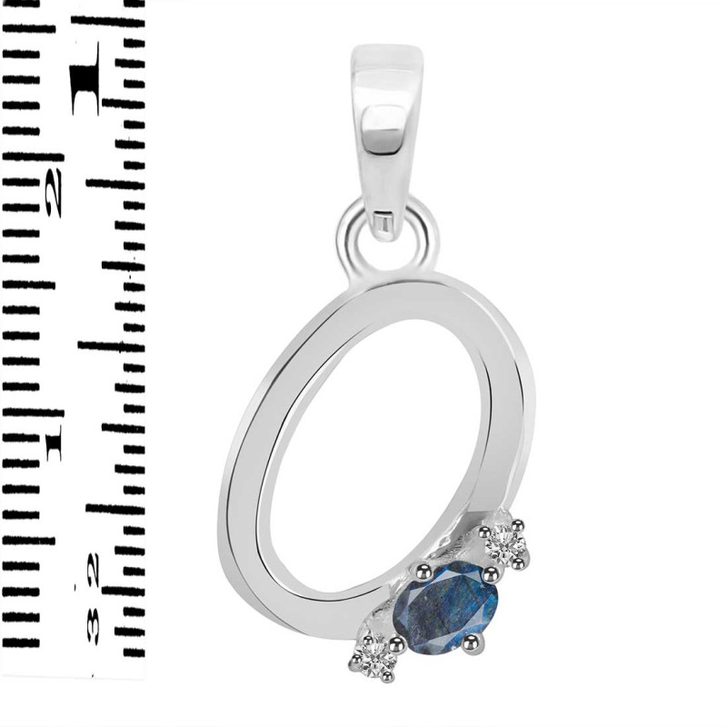 Labradorite & White Topaz Alphabet O Pendant LBD-RDA-15.
