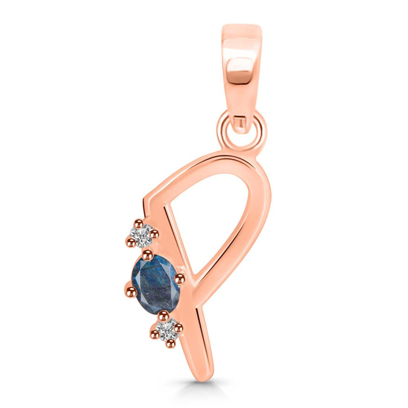 Labradorite & White Topaz Alphabet P Pendant LBD-RDA-16.