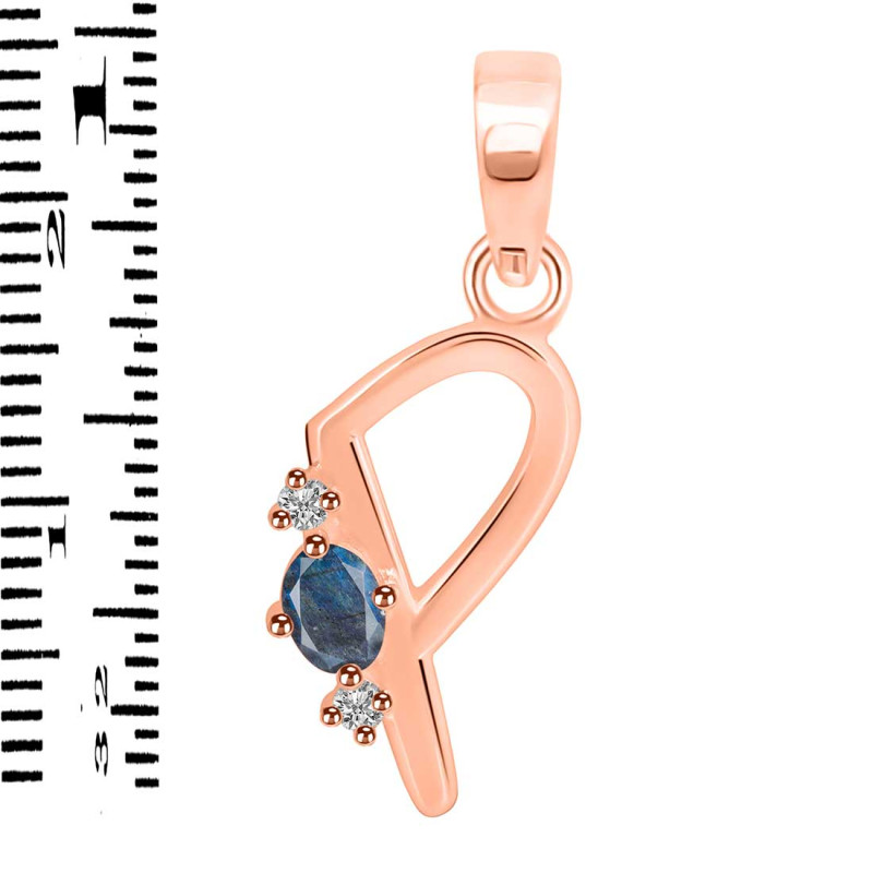 Labradorite & White Topaz Alphabet P Pendant LBD-RDA-16.