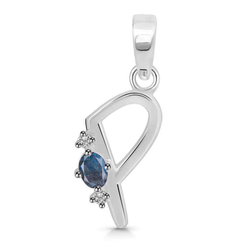 Labradorite & White Topaz Alphabet P Pendant LBD-RDA-16.