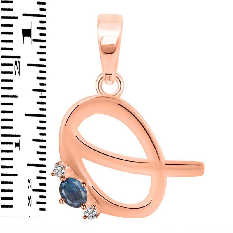 Labradorite & White Topaz Alphabet Q Pendant LBD-RDA-17.