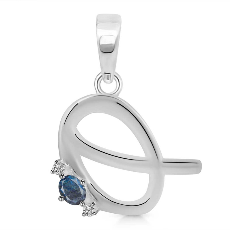 Labradorite & White Topaz Alphabet Q Pendant LBD-RDA-17.