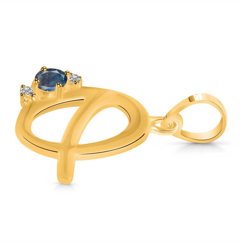 Labradorite & White Topaz Alphabet Q Pendant LBD-RDA-17.