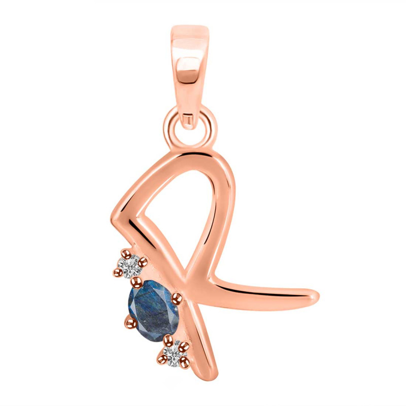 Labradorite & White Topaz Alphabet R Pendant LBD-RDA-18.