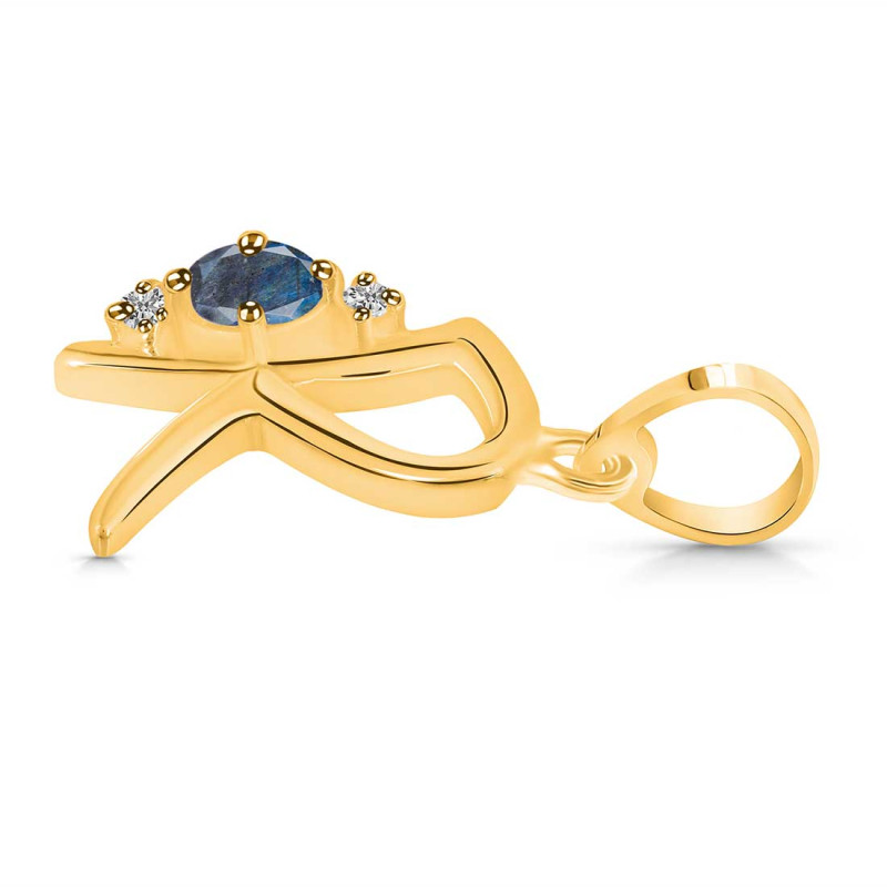 Labradorite & White Topaz Alphabet R Pendant LBD-RDA-18.