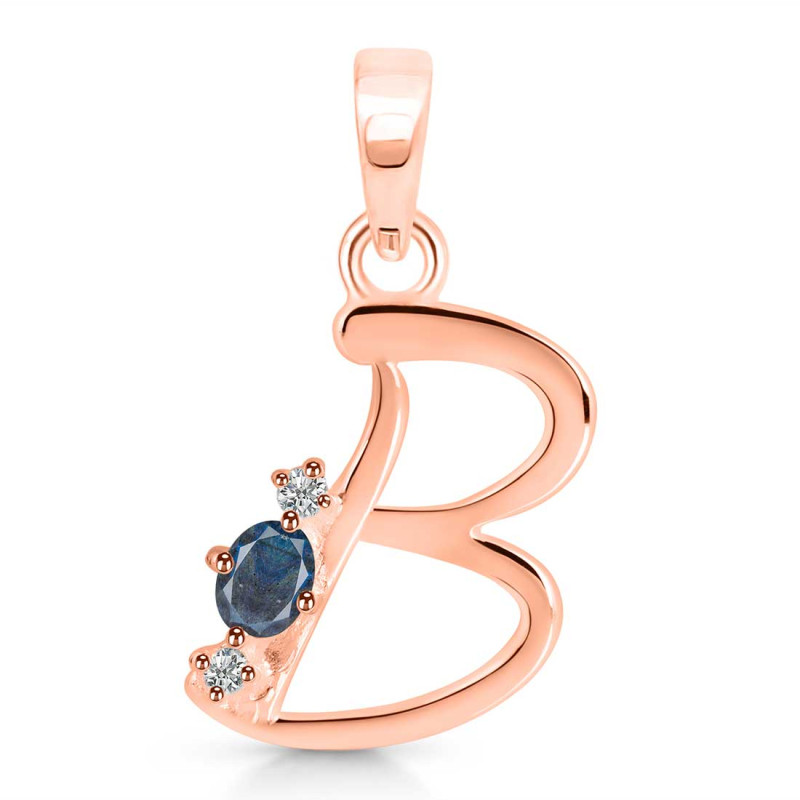 Labradorite & White Topaz Alphabet B Pendant LBD-RDA-2.