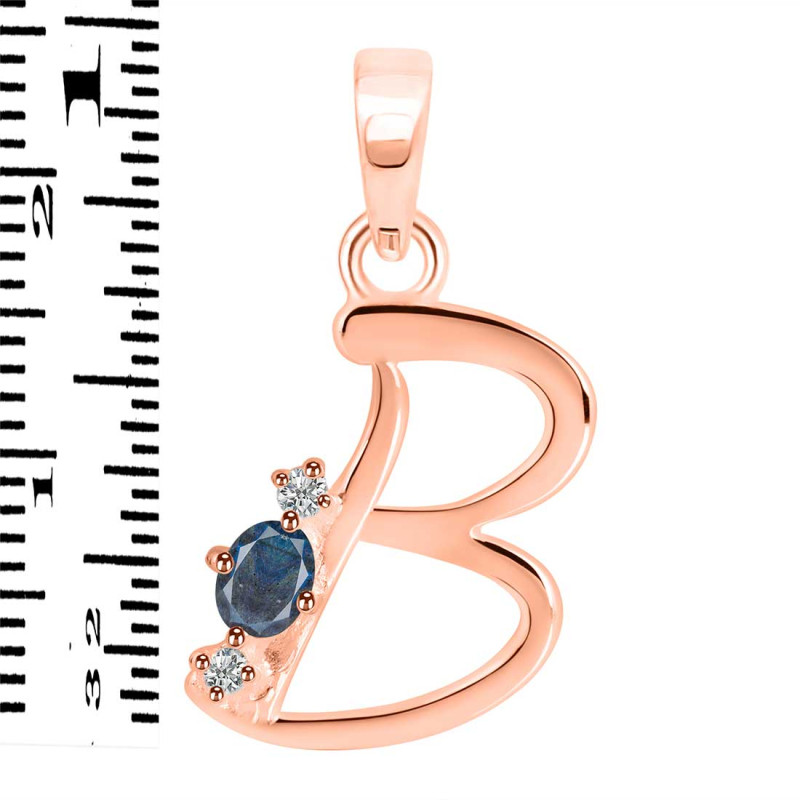 Labradorite & White Topaz Alphabet B Pendant LBD-RDA-2.