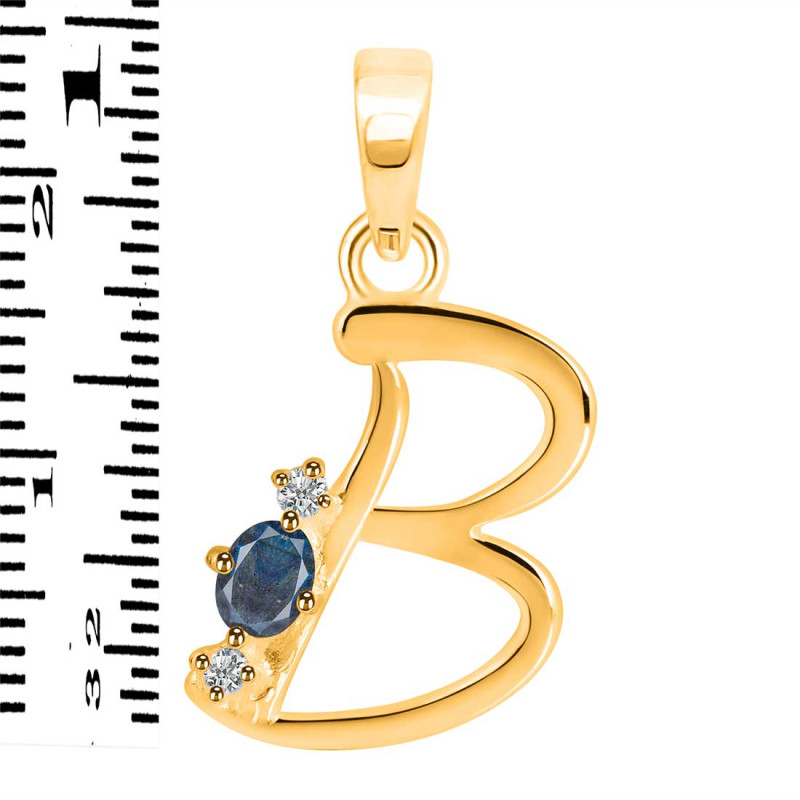 Labradorite & White Topaz Alphabet B Pendant LBD-RDA-2.
