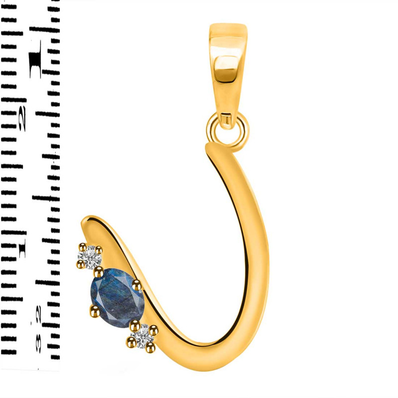 Labradorite & White Topaz Alphabet U Pendant LBD-RDA-21.