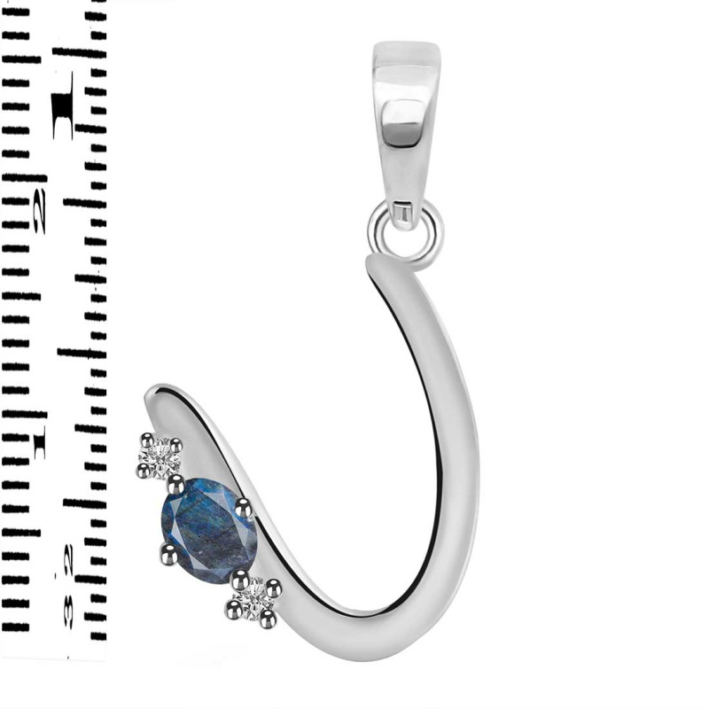 Labradorite & White Topaz Alphabet U Pendant LBD-RDA-21.
