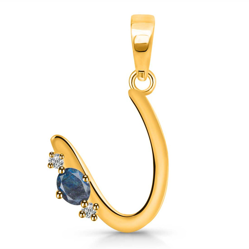 Labradorite & White Topaz Alphabet U Pendant LBD-RDA-21.