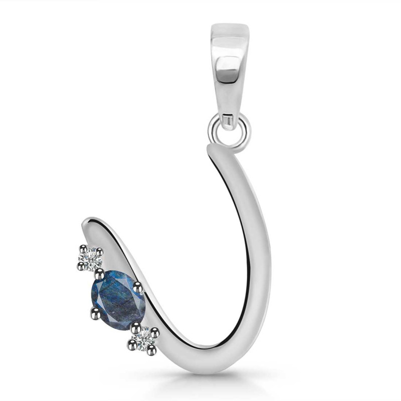 Labradorite & White Topaz Alphabet U Pendant LBD-RDA-21.