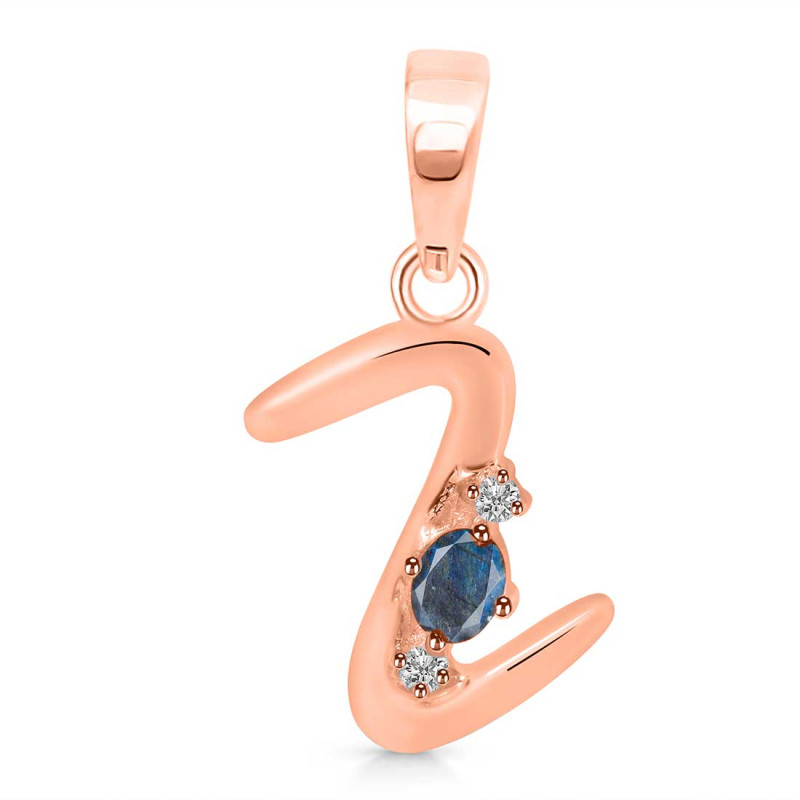 Labradorite & White Topaz Alphabet Z Pendant LBD-RDA-26.