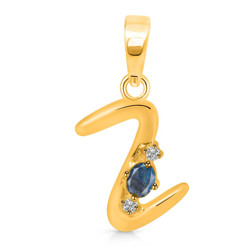 Labradorite & White Topaz Alphabet Z Pendant LBD-RDA-26.