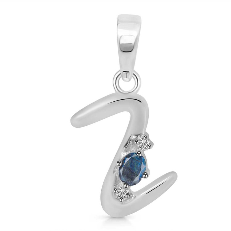 Labradorite & White Topaz Alphabet Z Pendant LBD-RDA-26.