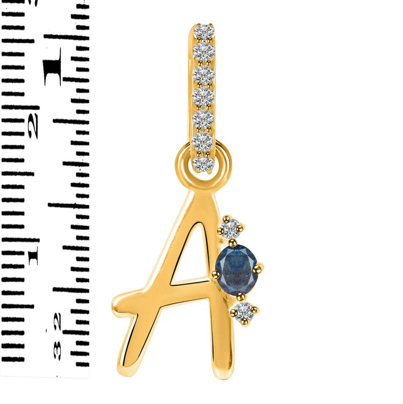 Labradorite & White Topaz Alphabet A Pendant LBD-RDA-27.