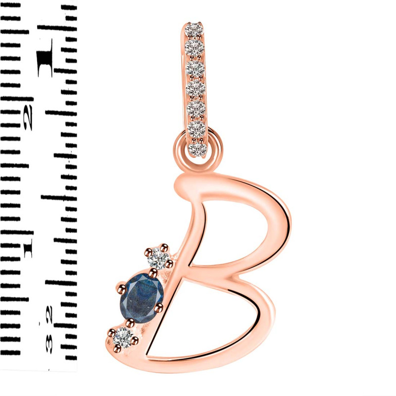 Labradorite & White Topaz Alphabet B Pendant LBD-RDA-28.