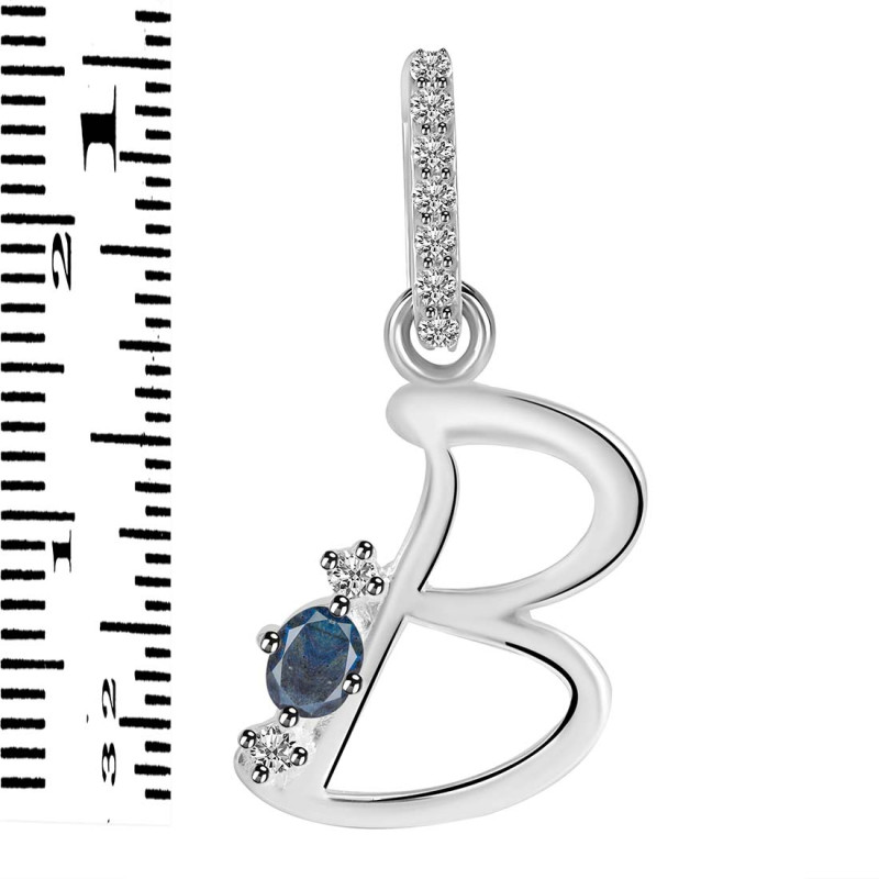 Labradorite & White Topaz Alphabet B Pendant LBD-RDA-28.