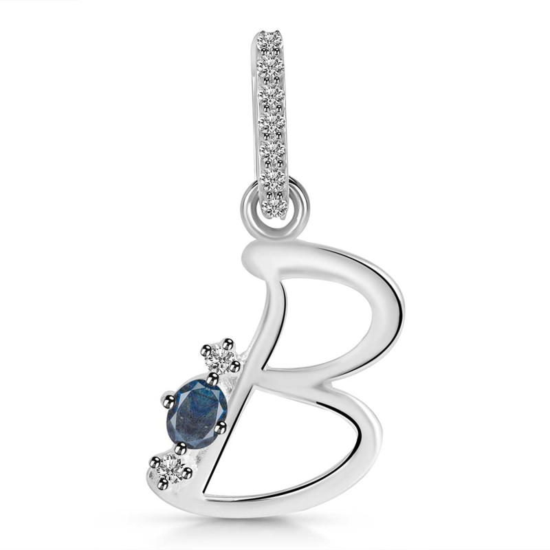 Labradorite & White Topaz Alphabet B Pendant LBD-RDA-28.
