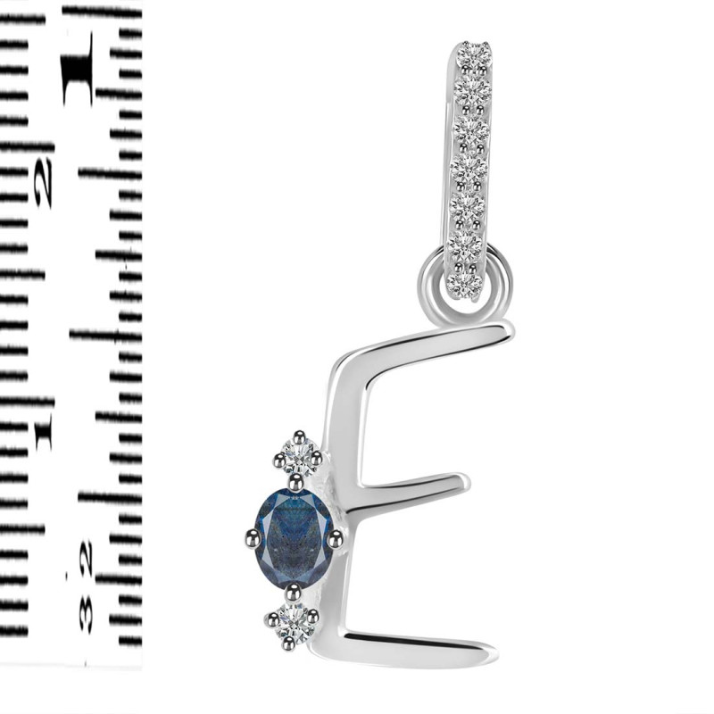 Labradorite & White Topaz Alphabet E Pendant LBD-RDA-31.