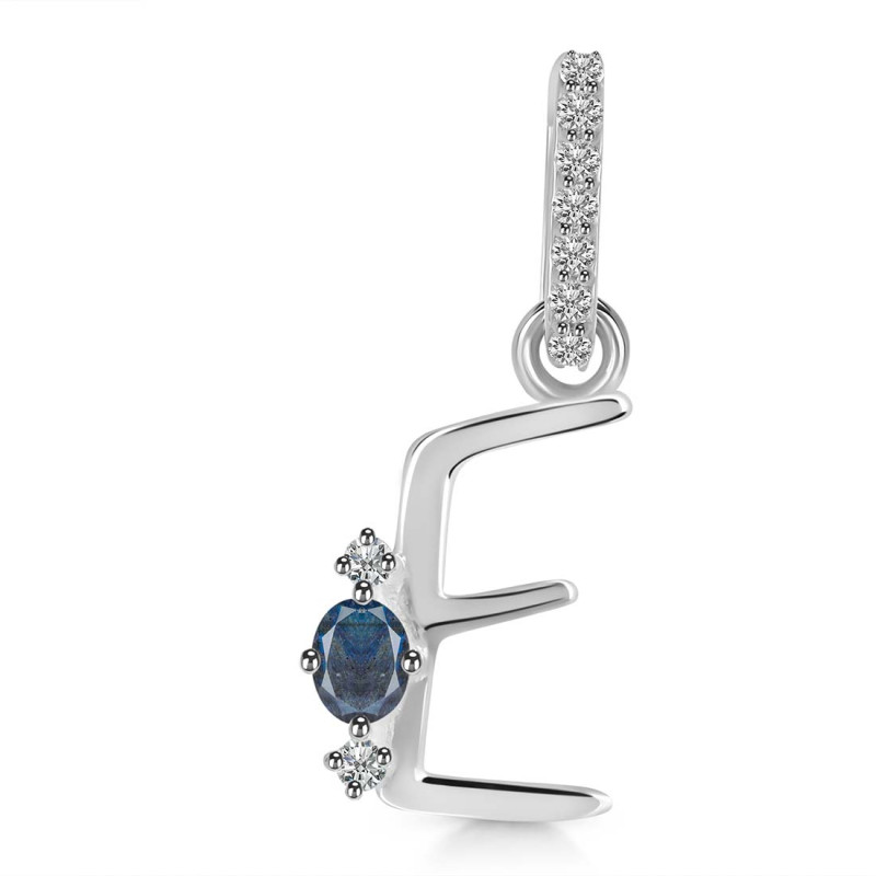 Labradorite & White Topaz Alphabet E Pendant LBD-RDA-31.