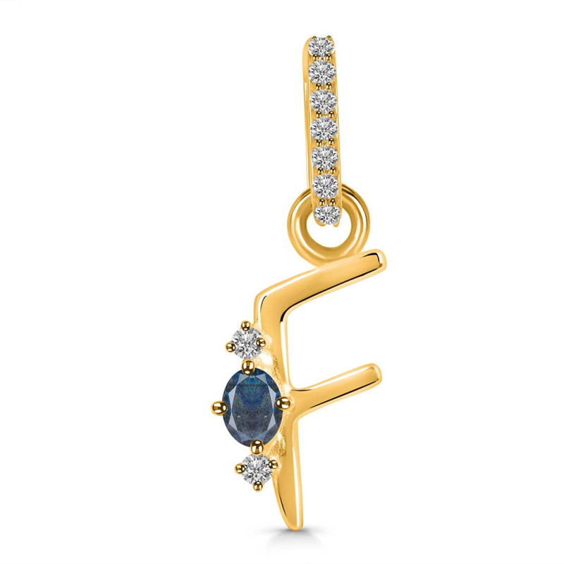 Labradorite & White Topaz Alphabet F Pendant LBD-RDA-32.