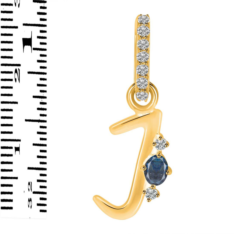 Labradorite & White Topaz Alphabet J Pendant LBD-RDA-36.