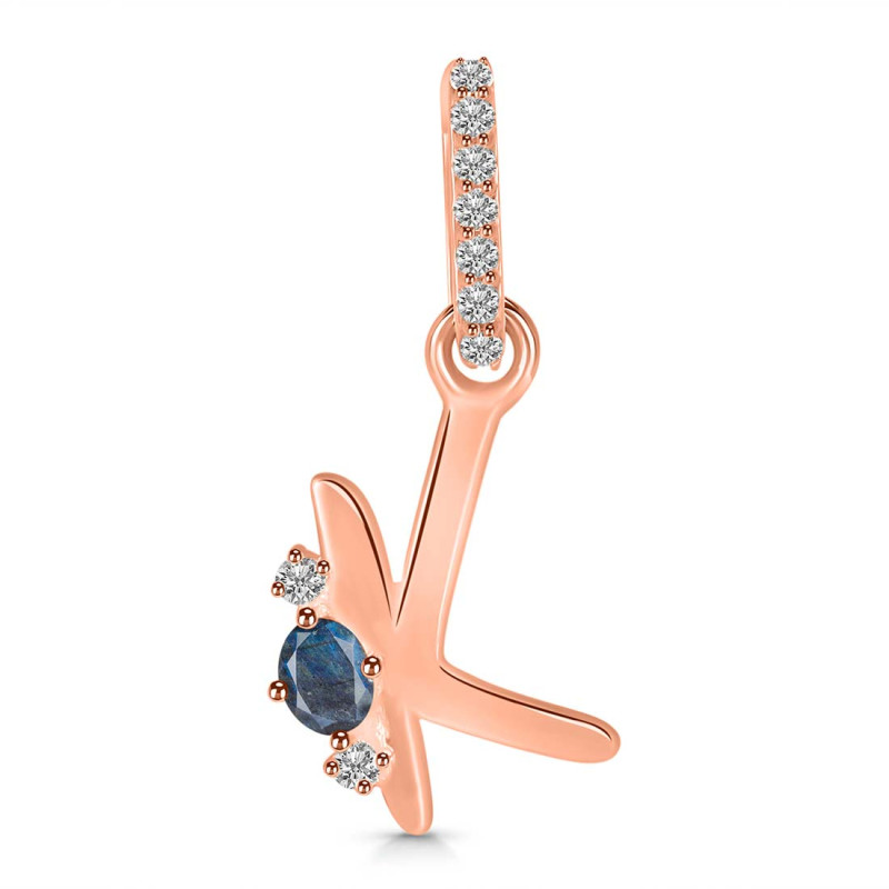 Labradorite & White Topaz Alphabet K Pendant LBD-RDA-37.
