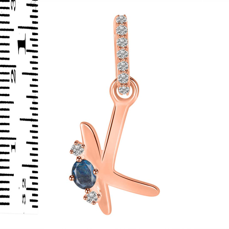 Labradorite & White Topaz Alphabet K Pendant LBD-RDA-37.