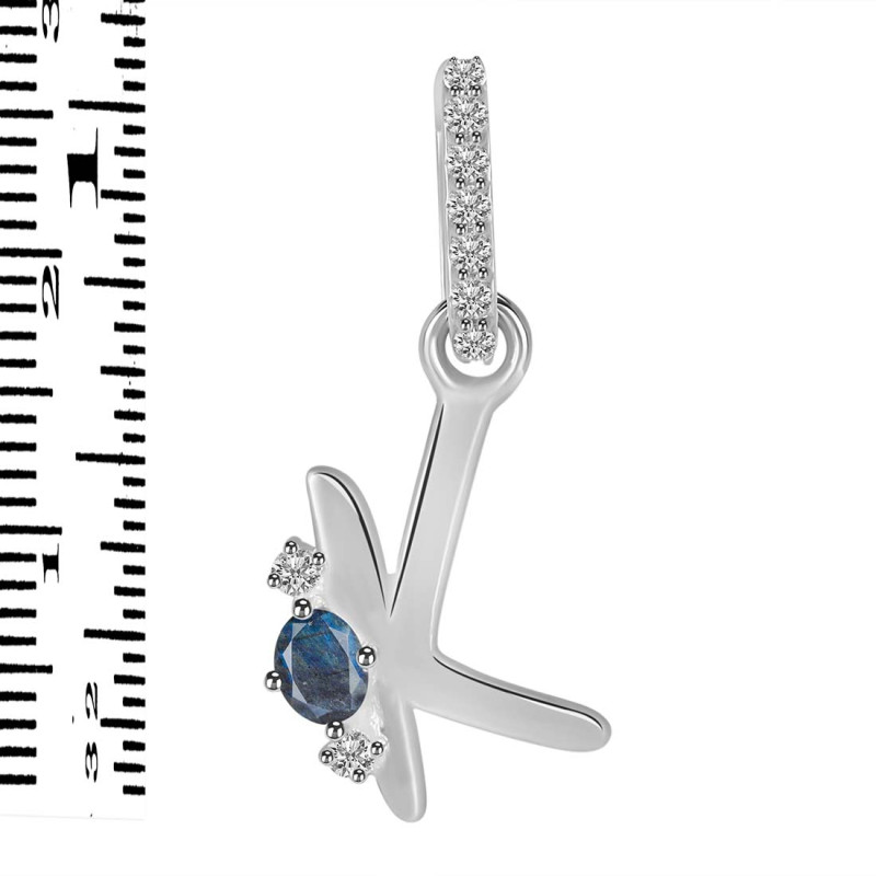 Labradorite & White Topaz Alphabet K Pendant LBD-RDA-37.