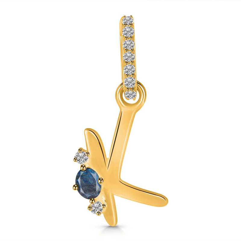 Labradorite & White Topaz Alphabet K Pendant LBD-RDA-37.