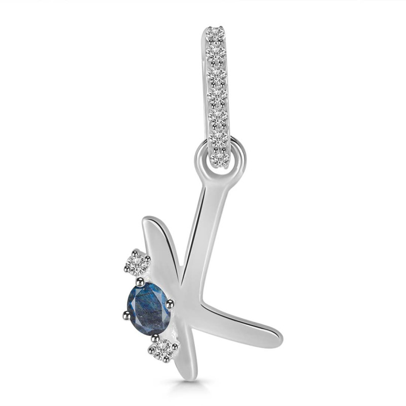Labradorite & White Topaz Alphabet K Pendant LBD-RDA-37.