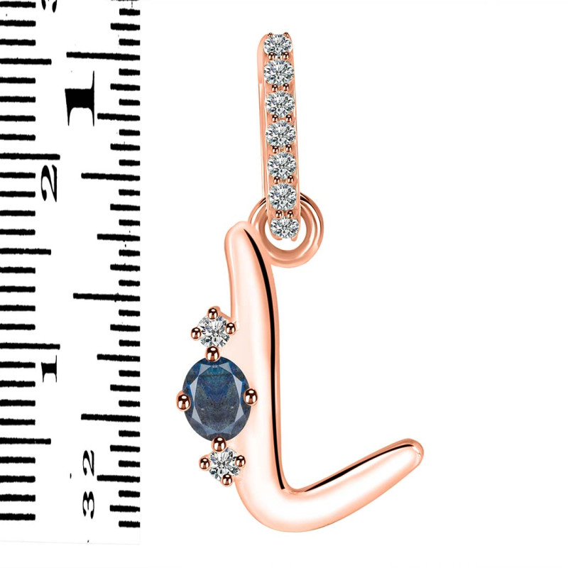 Labradorite & White Topaz Alphabet L Pendant LBD-RDA-38.