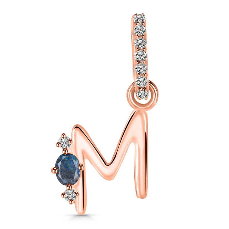 Labradorite & White Topaz Alphabet M Pendant LBD-RDA-39.