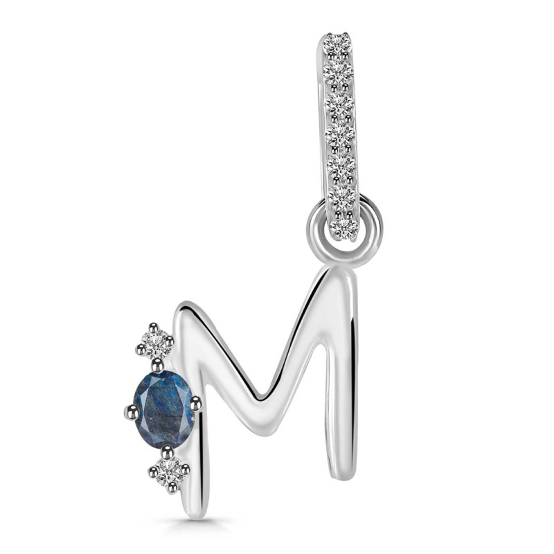 Labradorite & White Topaz Alphabet M Pendant LBD-RDA-39.