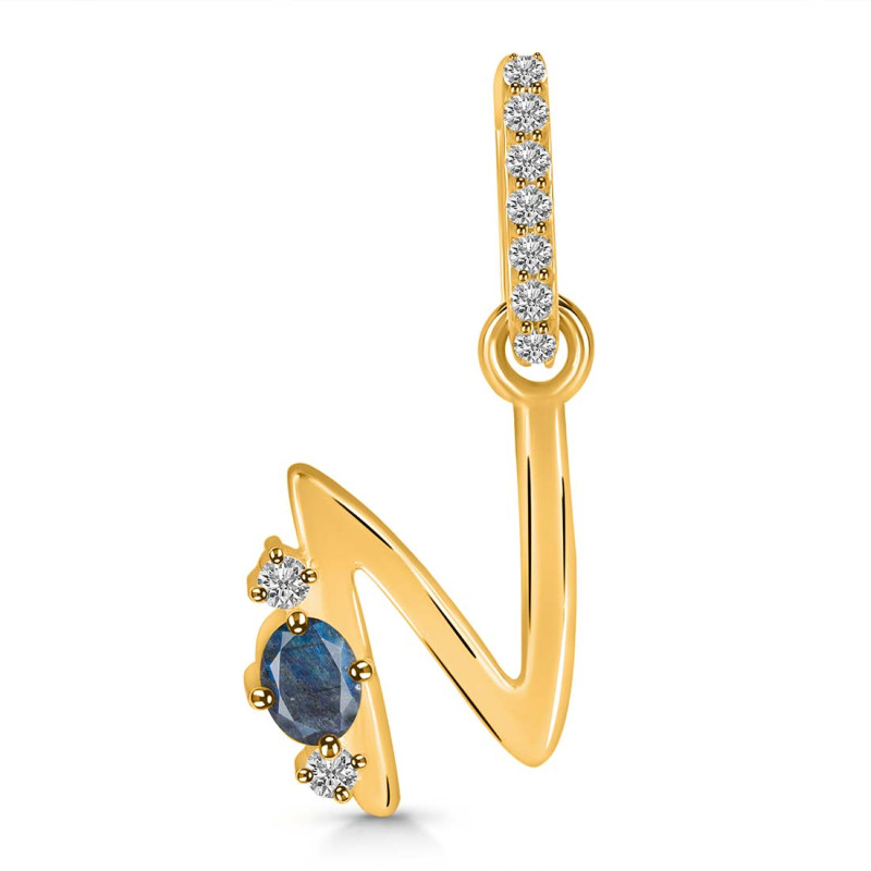 Labradorite & White Topaz Alphabet N Pendant LBD-RDA-40.