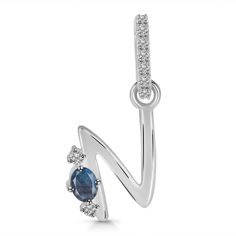 Labradorite & White Topaz Alphabet N Pendant LBD-RDA-40.